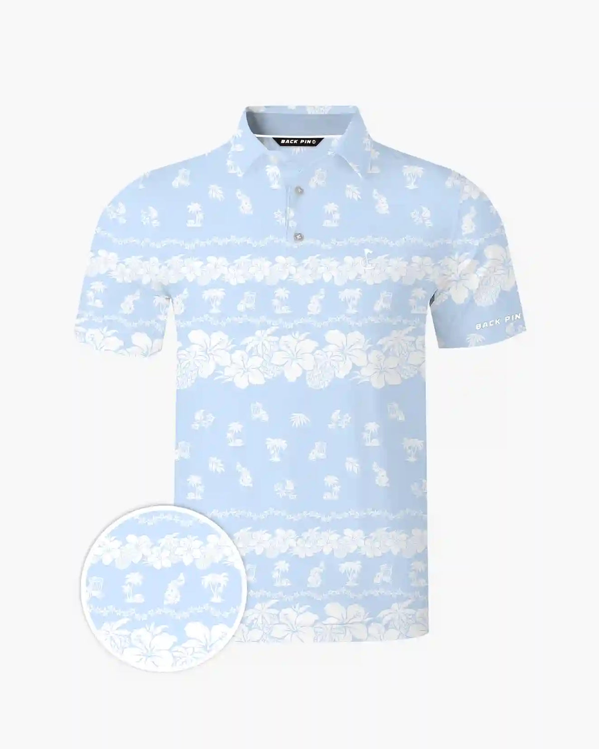 Light Blue Luau Tropic Polo