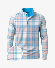 Lightweight Plaid Quarter Zip