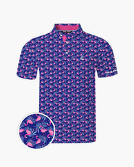 Midnight Palm Flamingo Polo