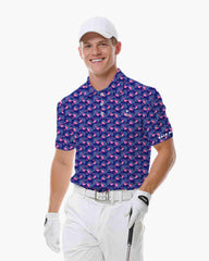 Midnight Palm Flamingo Polo