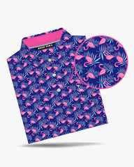 Midnight Palm Flamingo Polo