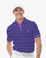 Midnight Palm Flamingo Polo