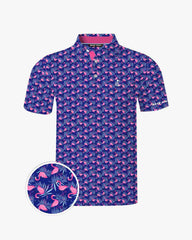 Midnight Palm Flamingo Polo