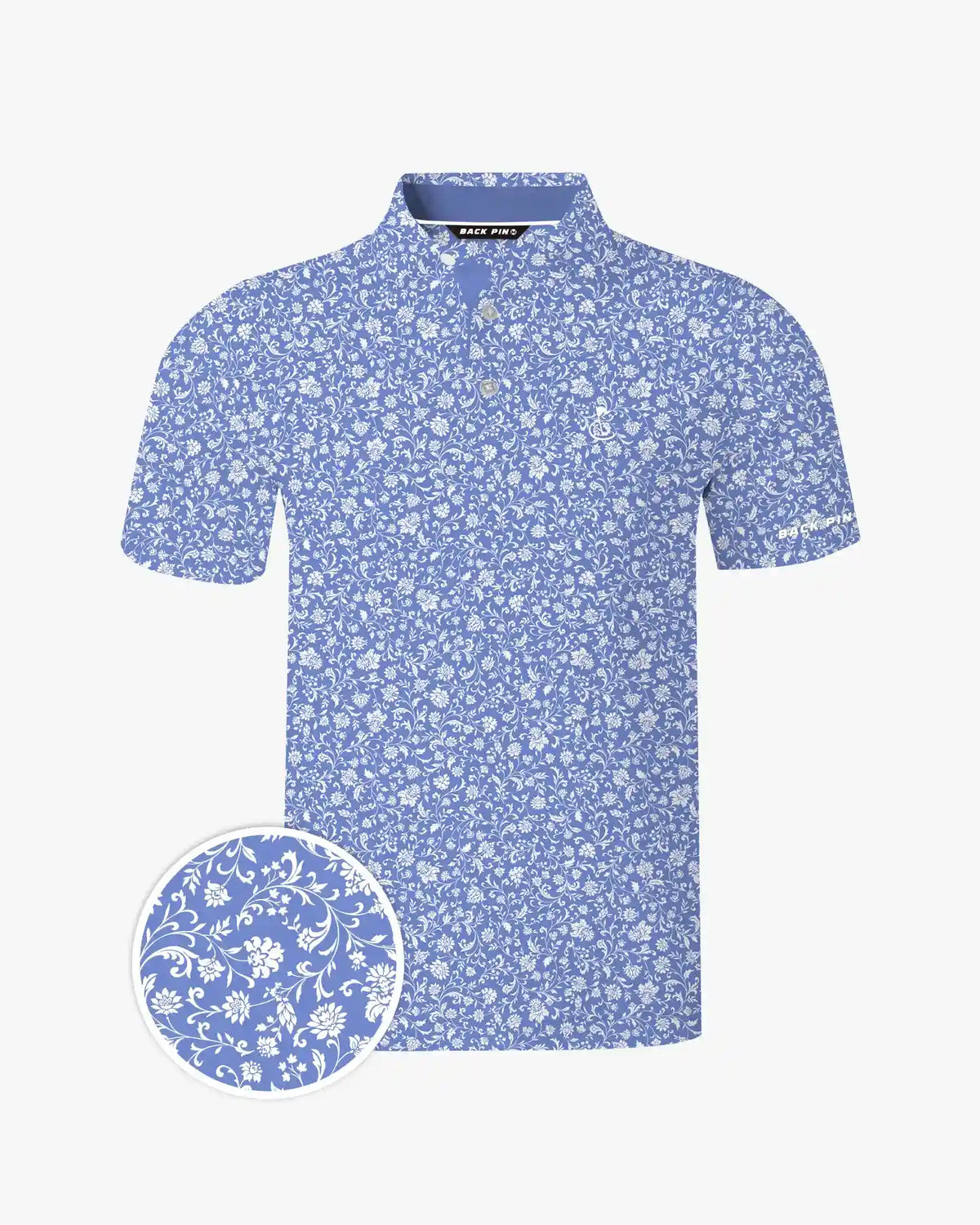 Navy Scroll Bloom Polo