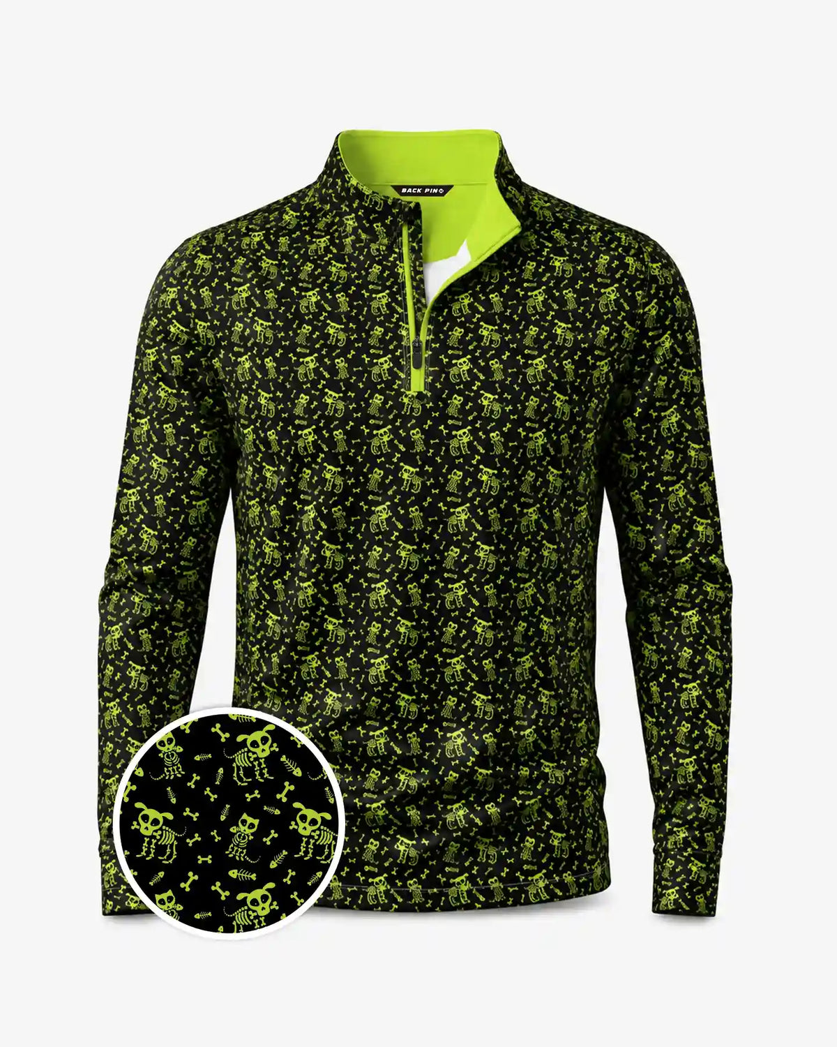 Neon Skeleton Pets Quarter Zip