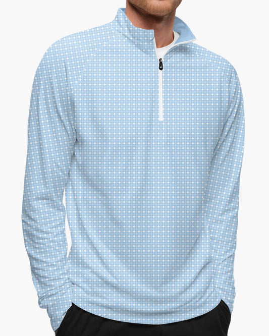 Ocean Sky Plaid Quarter Zip