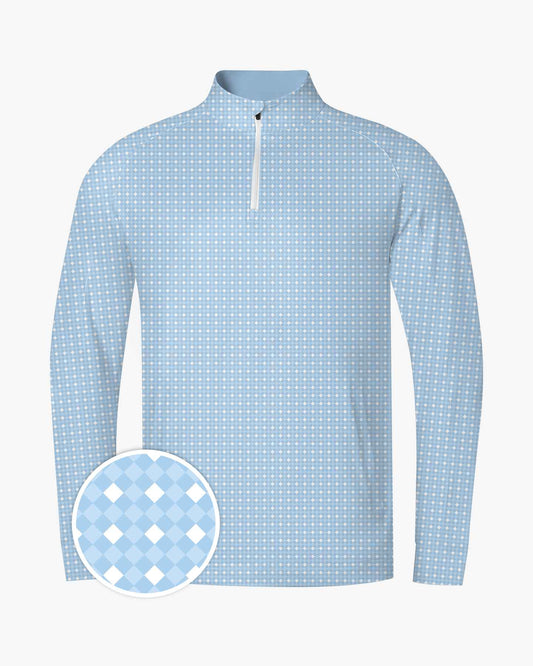 Ocean Sky Plaid Quarter Zip