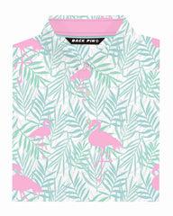 Pastel Flamingo Palm Polo