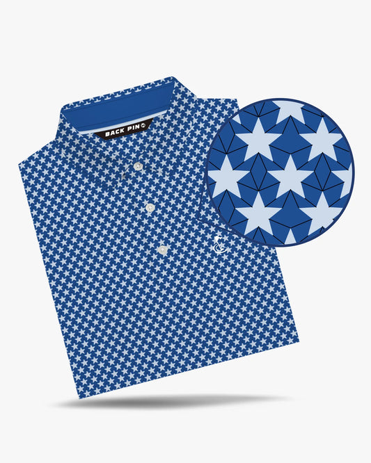 Patriotic Stars Navy Blue Polo