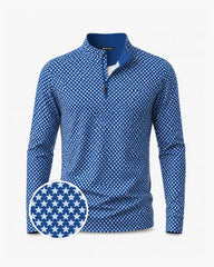 Patriotic Stars Navy Blue Quarter Zip