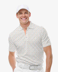 Peach Ditsy Polo