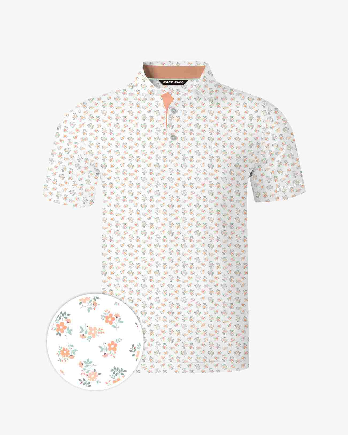 Peach Ditsy Polo