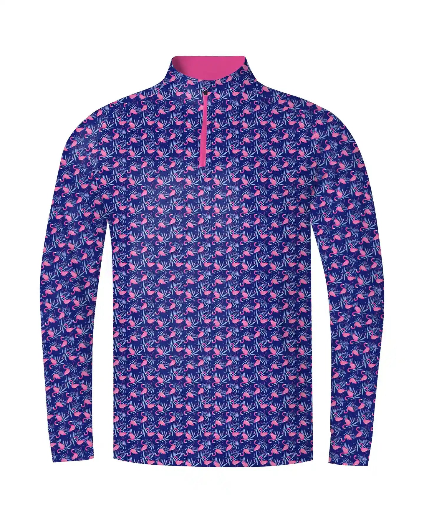 Pink Flamingo Quarter Zip-Back Pin Golf