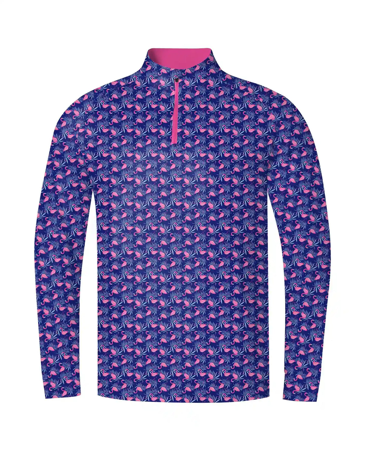 Pink Flamingo Quarter Zip-Back Pin Golf