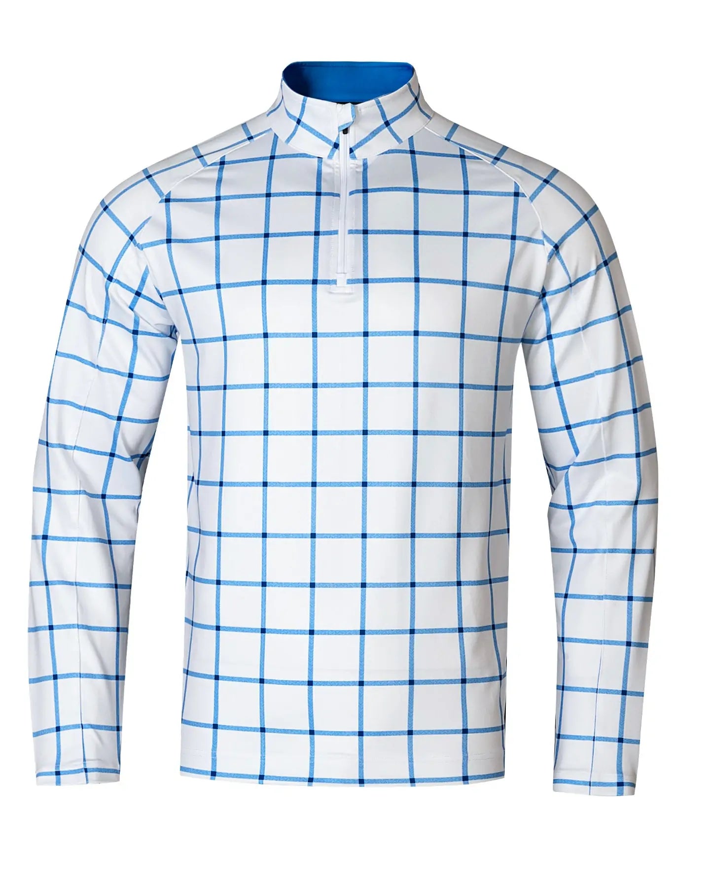 Blue Plaid Quarter Zip - Back Pin Golf