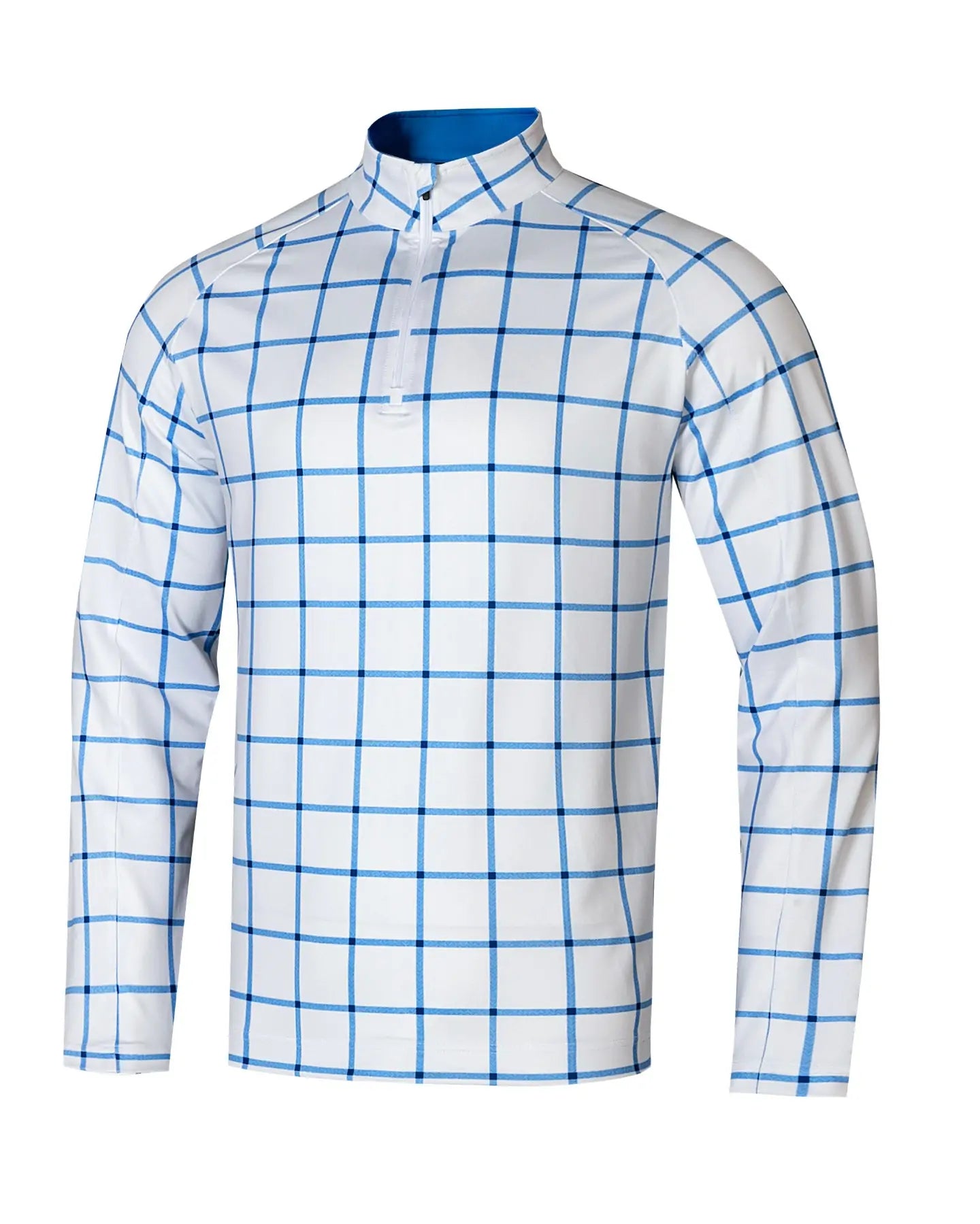 Blue Plaid Quarter Zip - Back Pin Golf