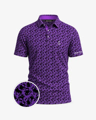 Purple Creepy Cat Polo