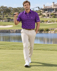 Purple Creepy Cat Polo