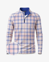 Quiet Luxury Pink Plaid Quarter Zip