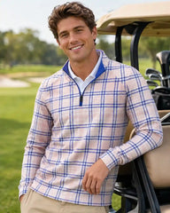 Quiet Luxury Pink Plaid Quarter Zip