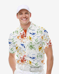 Rainbow Watercolor Splash Polo