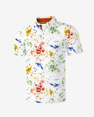 Rainbow Watercolor Splash Polo