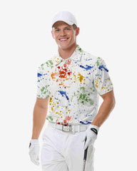 Rainbow Watercolor Splash Polo
