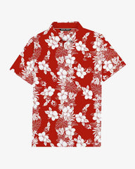 Red Hawaiian Bloom Polo