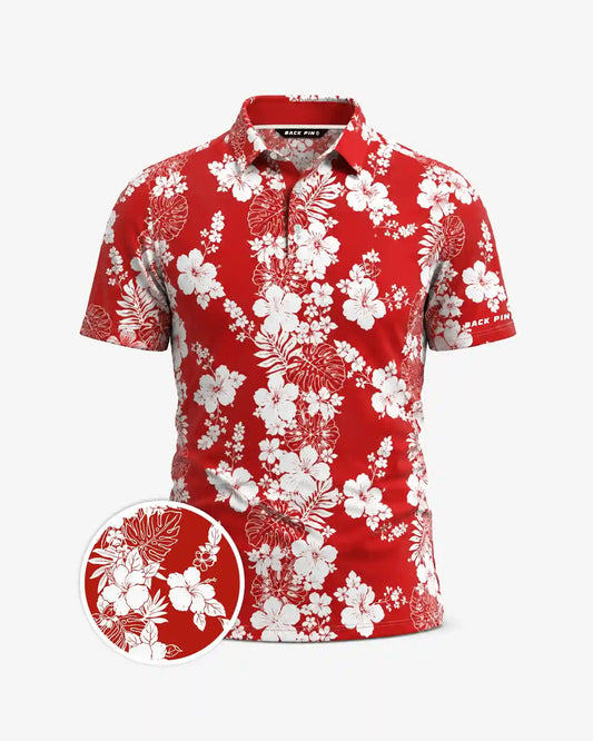 RedHawaiianBloomPolo