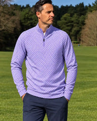 Royal Purple Geo Quarter Zip