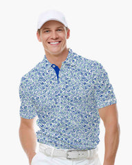 Sky Blue Blossom Polo