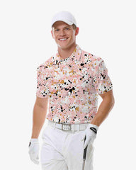 Soft Rose Ink Burst Polo