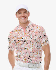 Soft Rose Ink Burst Polo