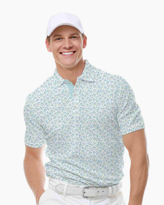 Soft Sky Floral Polo