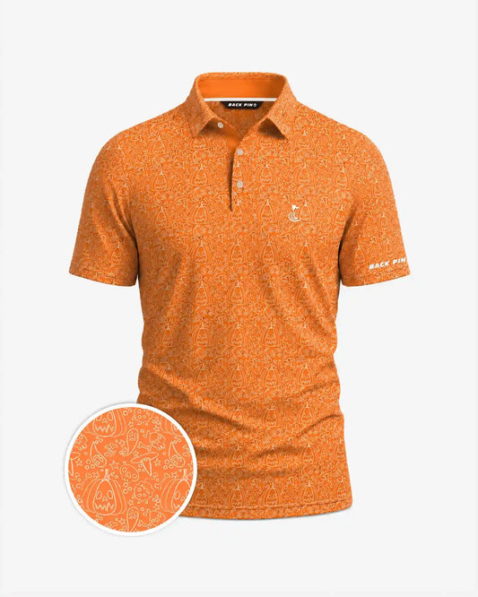 Spooky Pumpkin Golf Polo