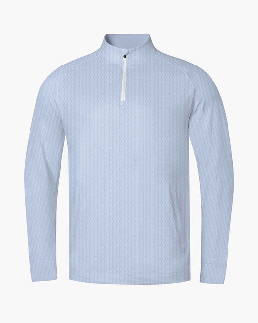 Tonal Print Knit Quarter Zip