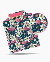 Tropical Flamingo Lily Polo