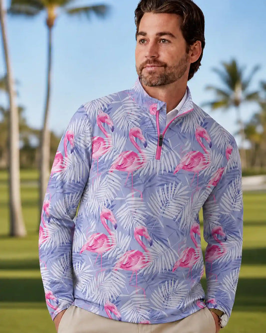 Flamingo Palm Quarter Zip