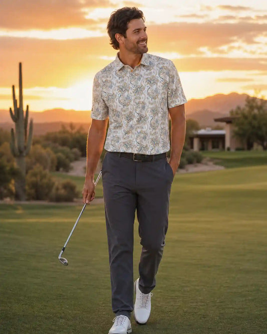 Sunset Paisley Polo