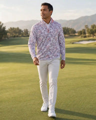 Coral Paisley Golf Quarter Zip