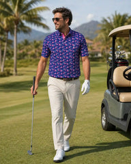 Midnight Palm Flamingo Polo