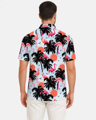Coastal Flamingo Sunset Polo