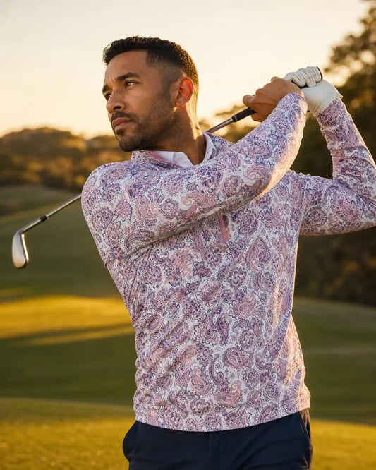 Coral Paisley Golf Quarter Zip