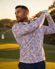 Coral Paisley Golf Quarter Zip